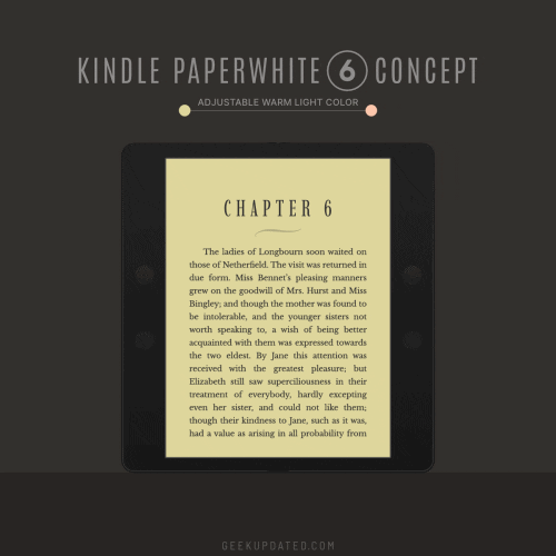 Next-generation Kindle Paperwhite concept - adjustable warm light tone
