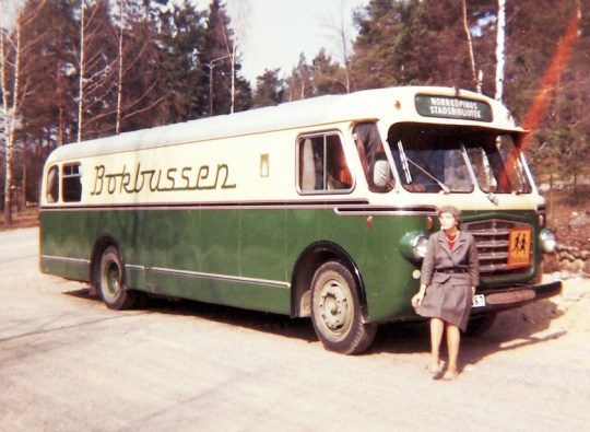 A first bookbus of the Norrköping Public Library, Sweden, 1950s