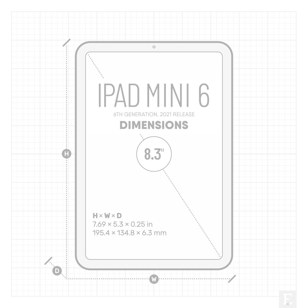 Apple iPad mini 6 2021 dimensions