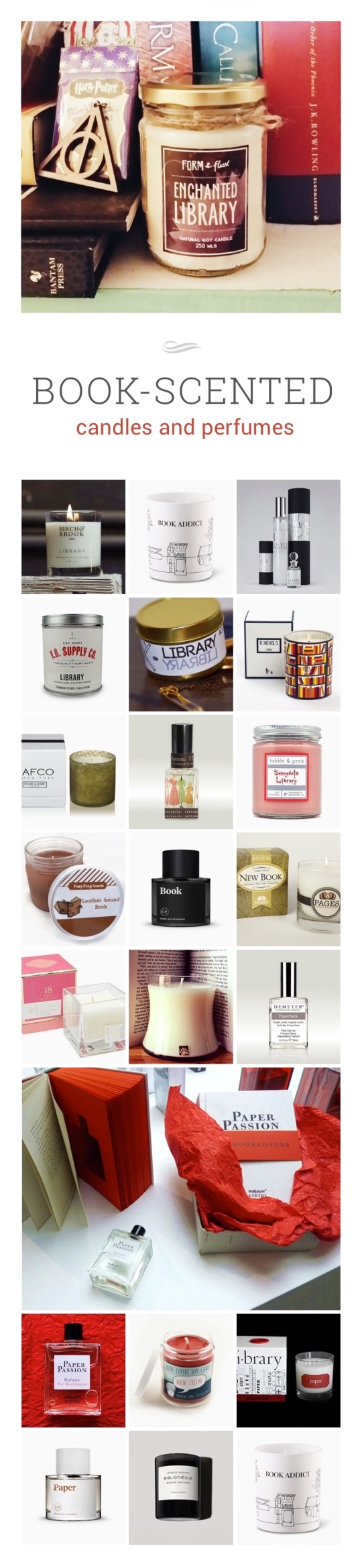 Best book-scented candles and perfumes #infographic