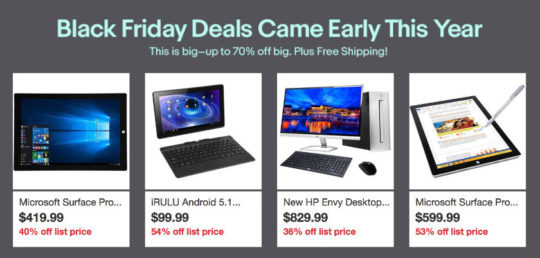 Black Friday and Cyber Monday 2016 tablet deals on eBay