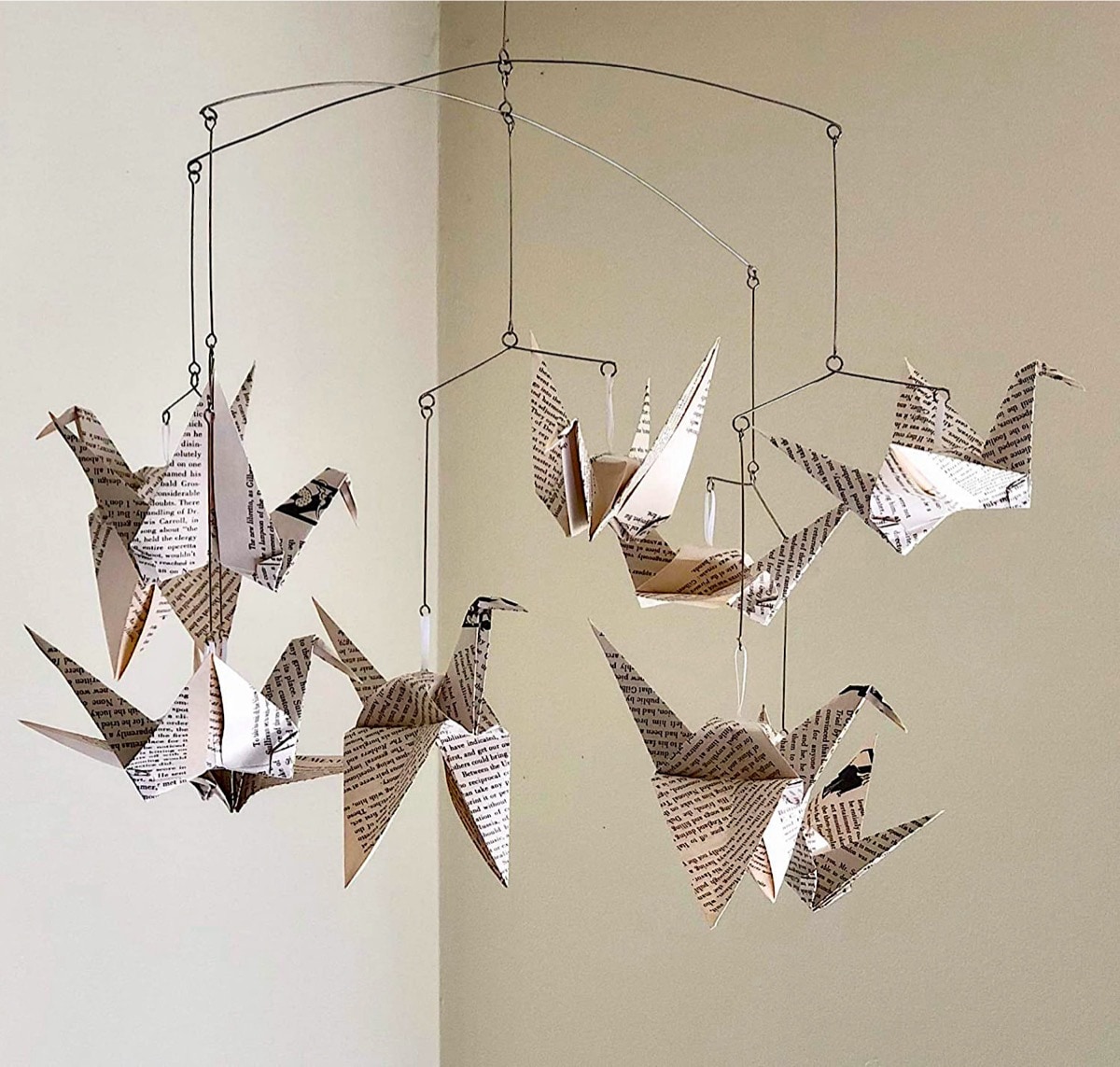 Book Page Origami Bird Crane decoration