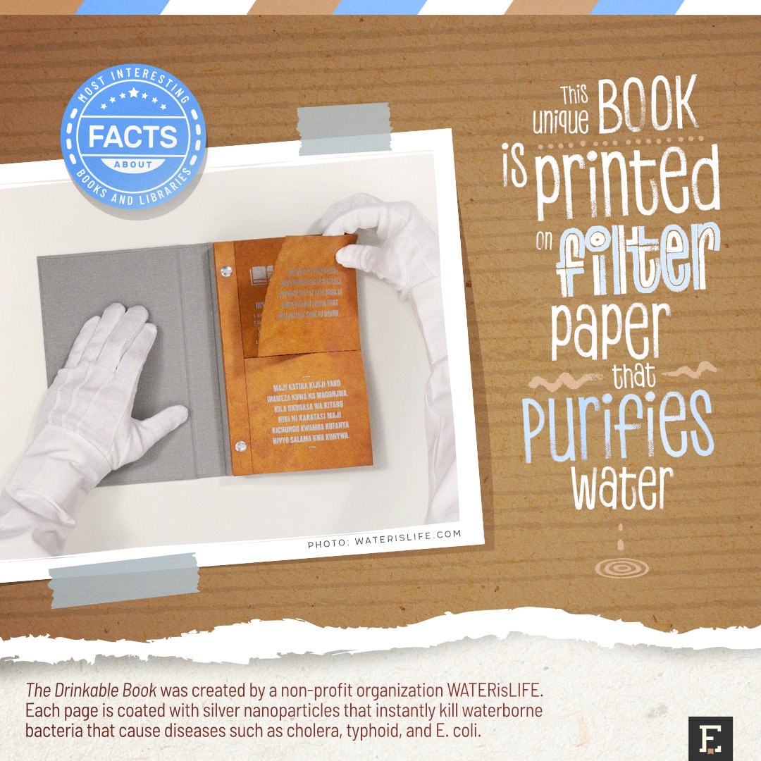 Book that purifies water - best facts about books