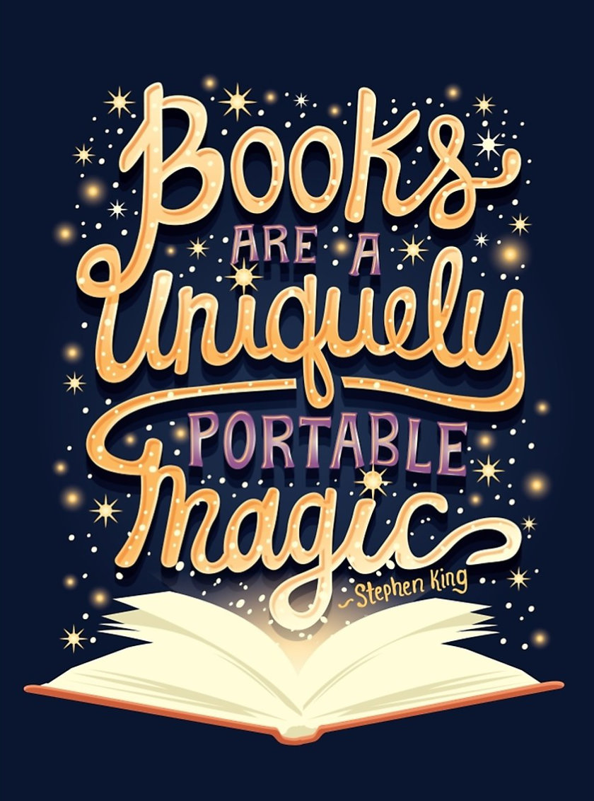 Books are a uniquely portable magic. –Stephen King #book #quote