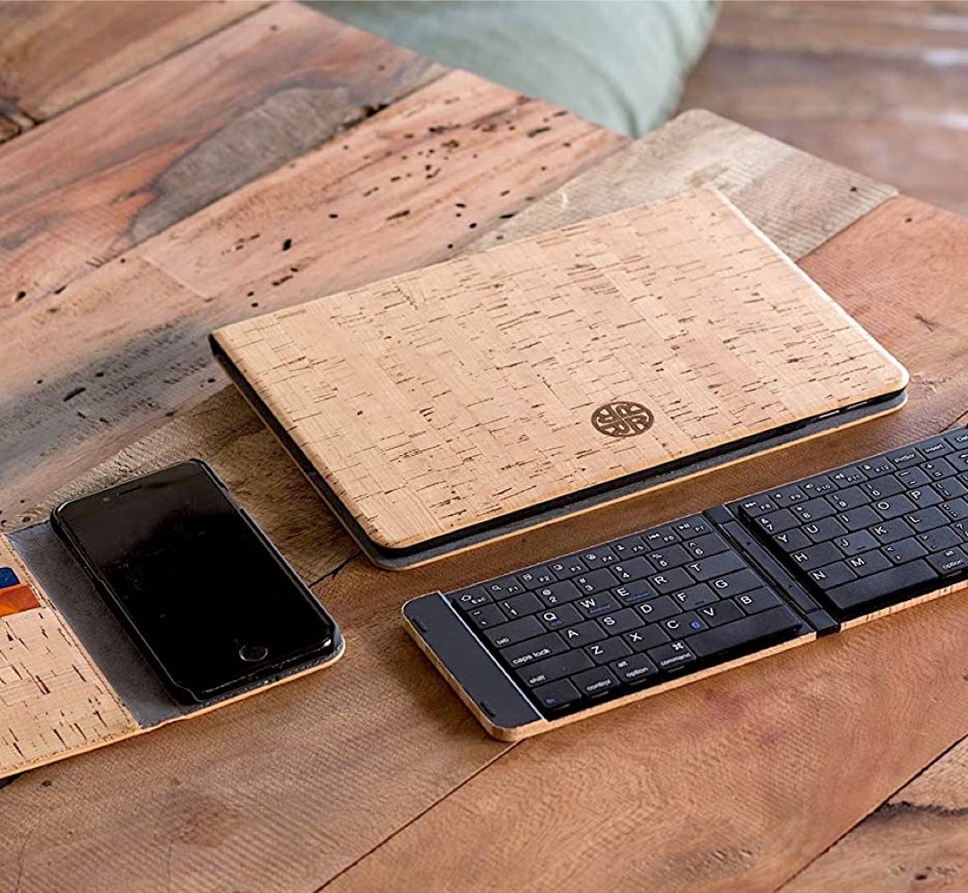 Cork wood Apple iPad 10.2 2021 and 2020 folio case