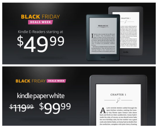 Cyber Monday 2016 Week - save up to 38% on Kindle e readers