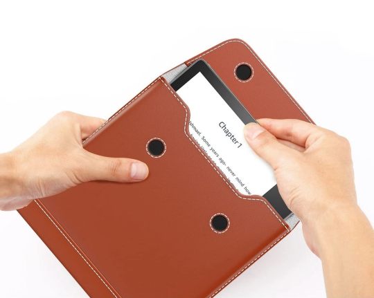 Executive style leather Kindle Oasis sleeve case