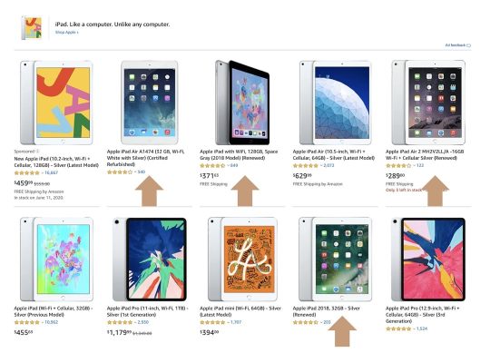 Find refurbished iPad on Amazon - easy way