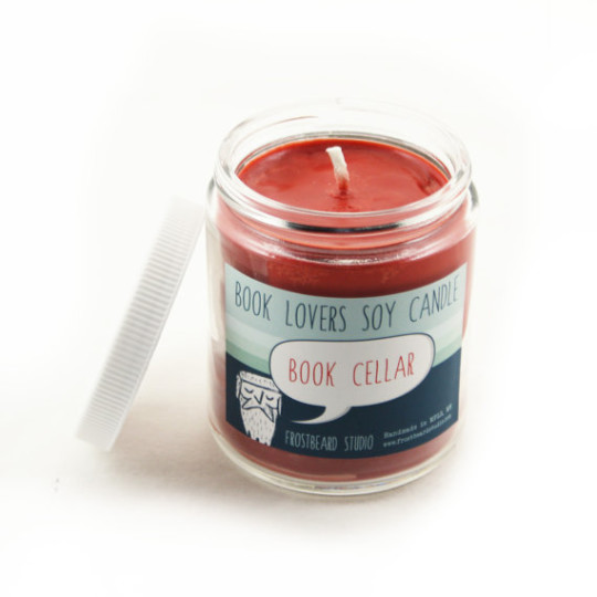 Book-scented candles: Frostbeard Book Cellar Scented Soy Candle