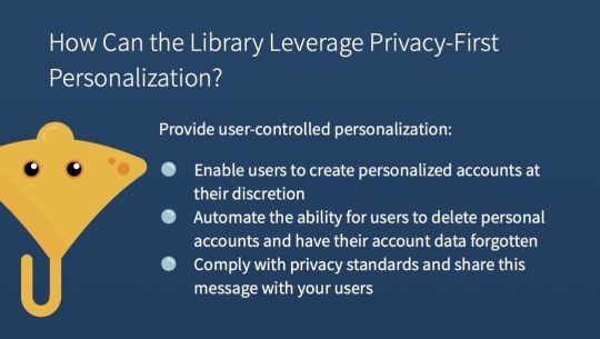 How can libraries implement privacy-first personalization