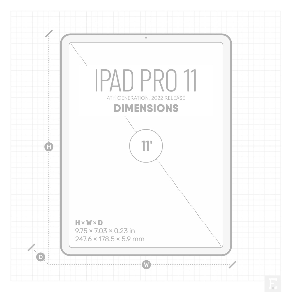 iPad Pro 11 2022 dimensions