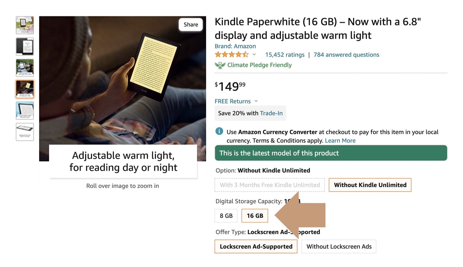 You can now buy Kindle Paperwhite with 16 GB storage