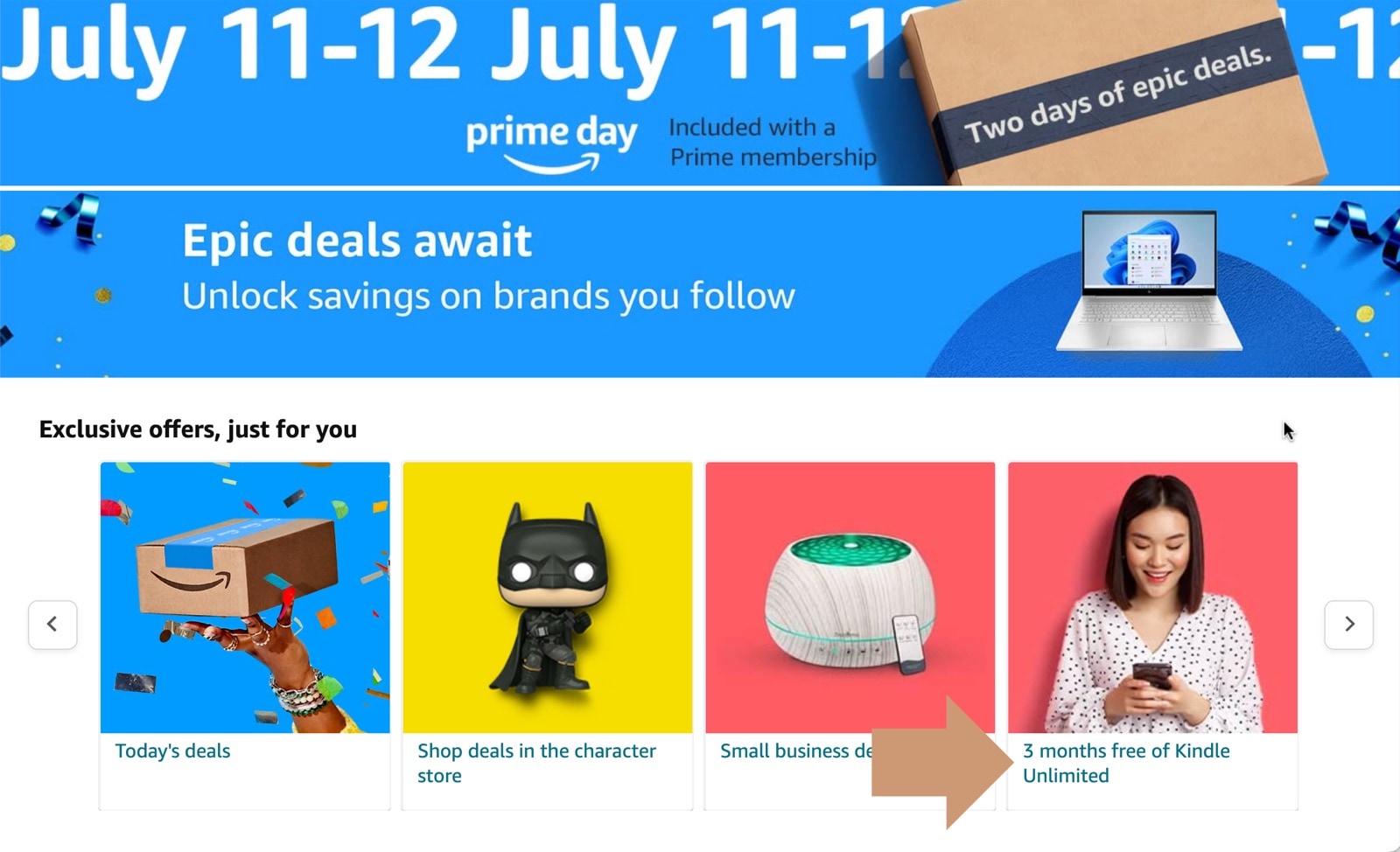 The early Prime Day 2023 deal gives you 3 months free of Kindle Unlimited