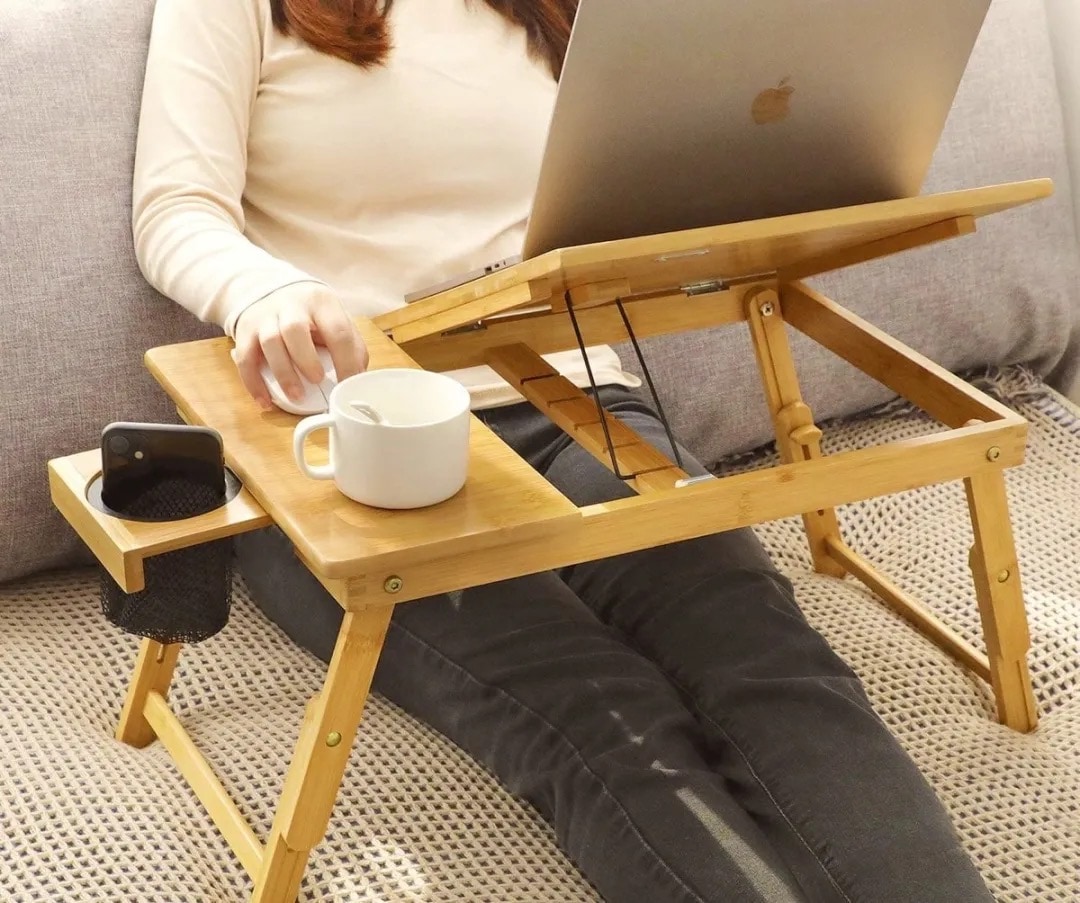 Laptop desk with adjustable stand and bed tray