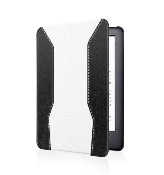 Minimalist black and white leather Kindle 2019 case cover