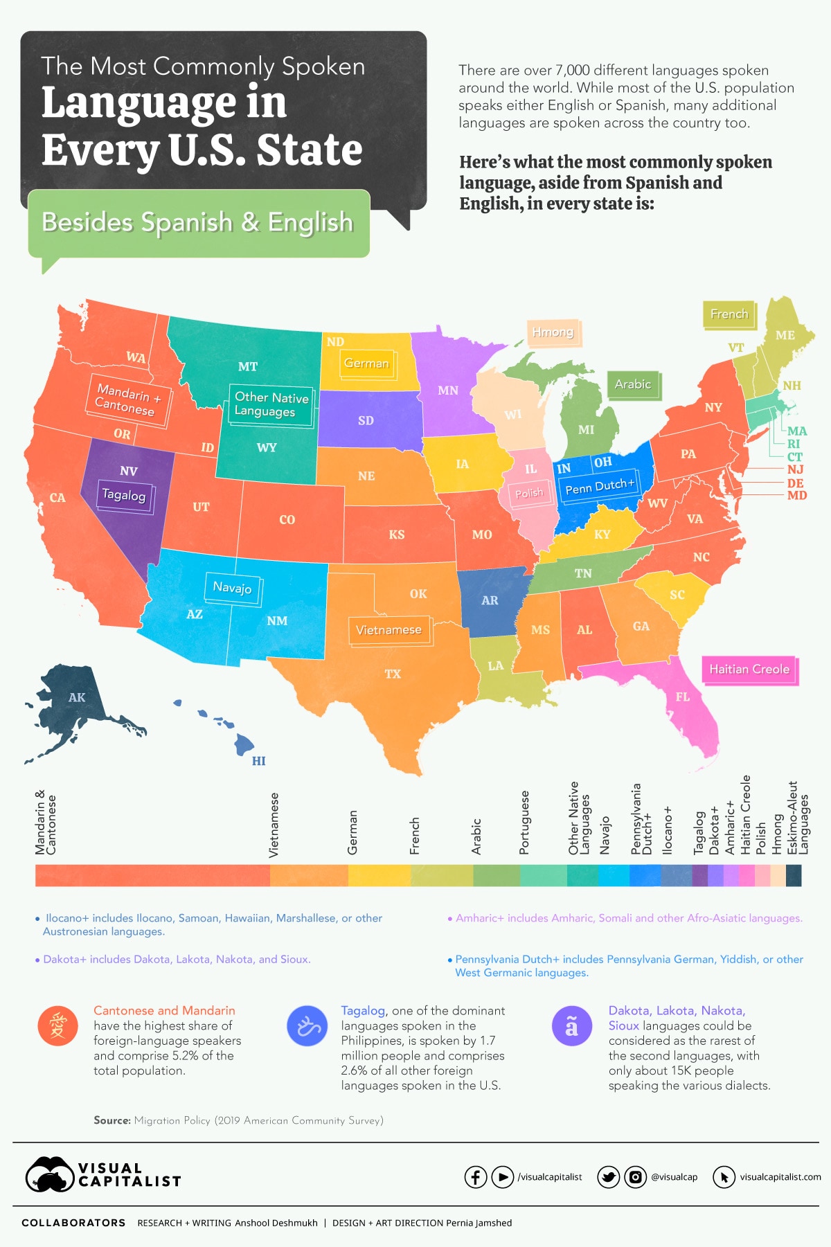 Most popular languages in the USA - full infographic