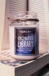 Natural soy candle Enchanted Library