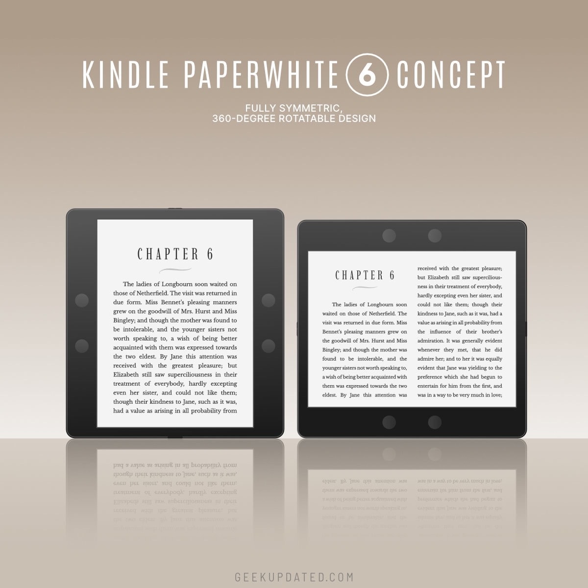Next-generation Kindle Paperwhite concept - symmetric design