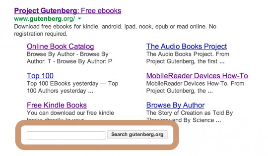 Project Gutenberg - search via Google