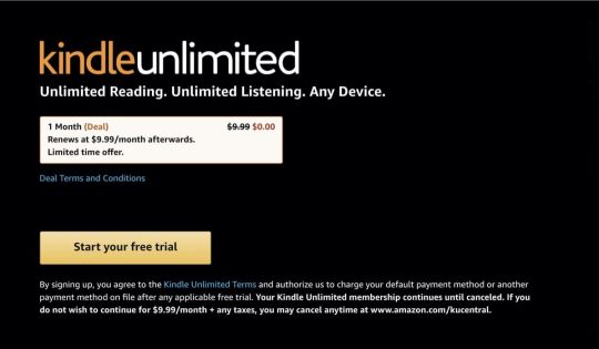 Reactivate Kindle Unlimited with free trial offer