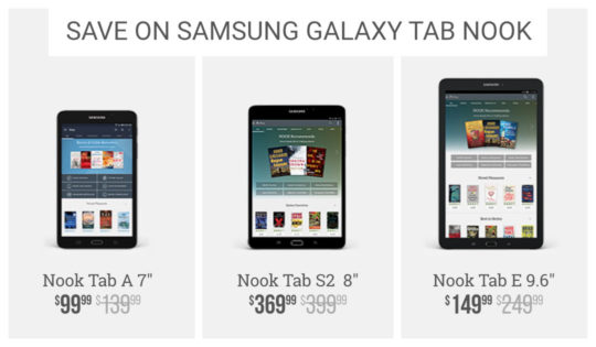 Save on Samsung Galaxy Tab Nook tablets - Cyber Monday 2016