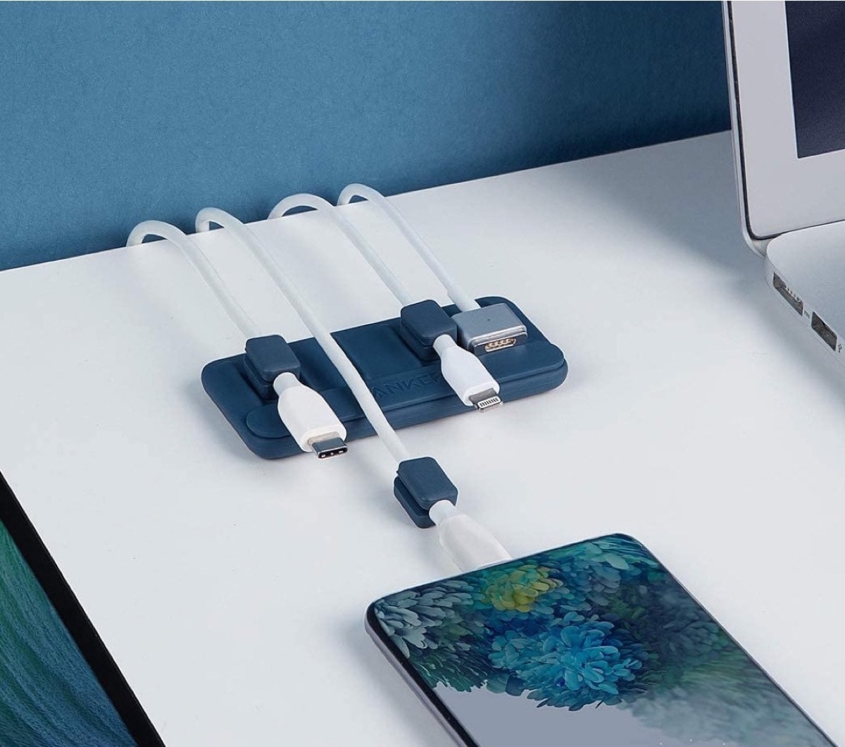 Anker magnetic cable organizer for iPad and iPhone - best desktop accessories