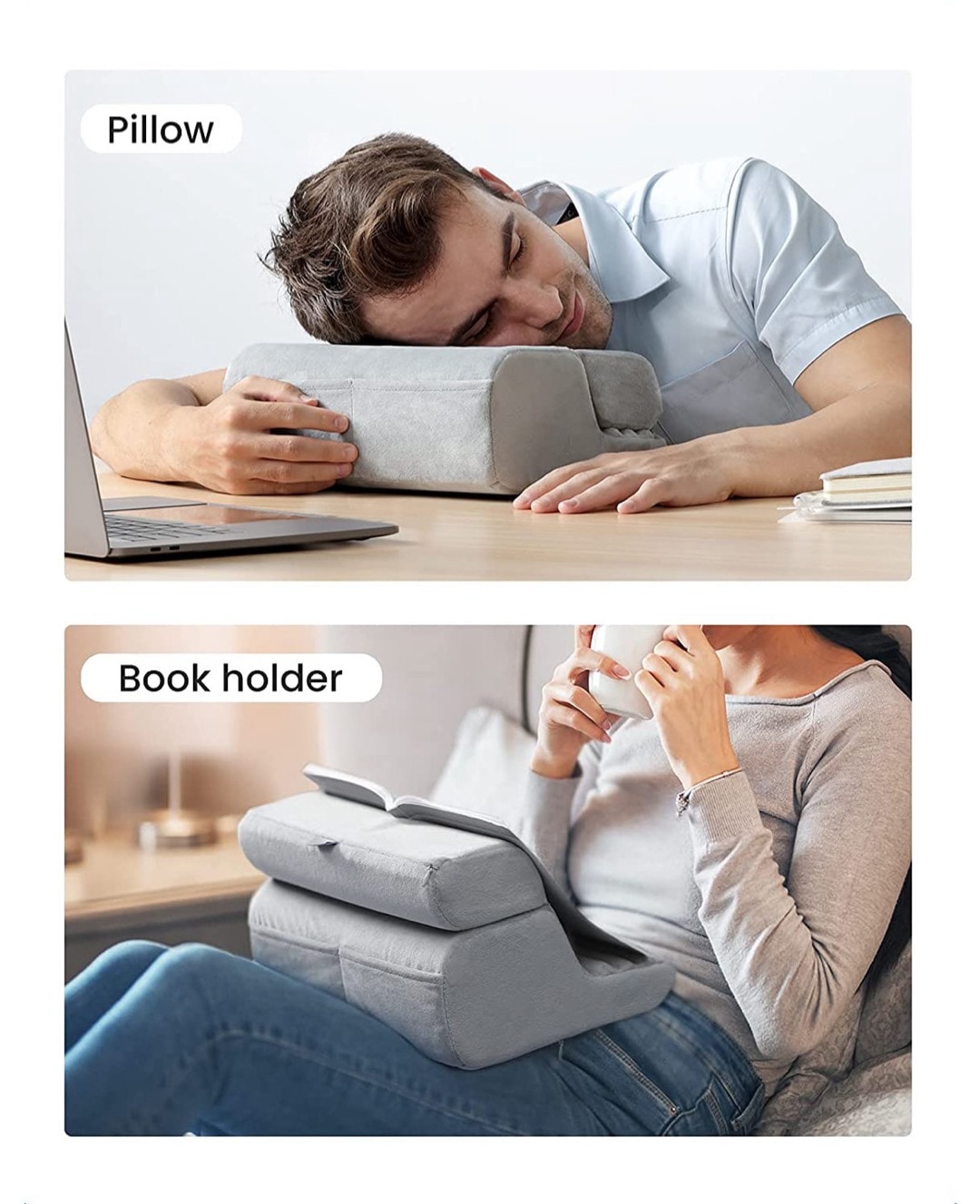 Tablet stand and book pillow in one - best gifts for book lovers