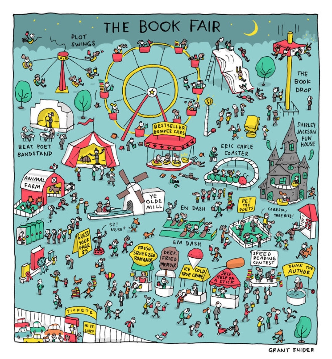 The Book Fair by Grant Snider - best cartoons about books