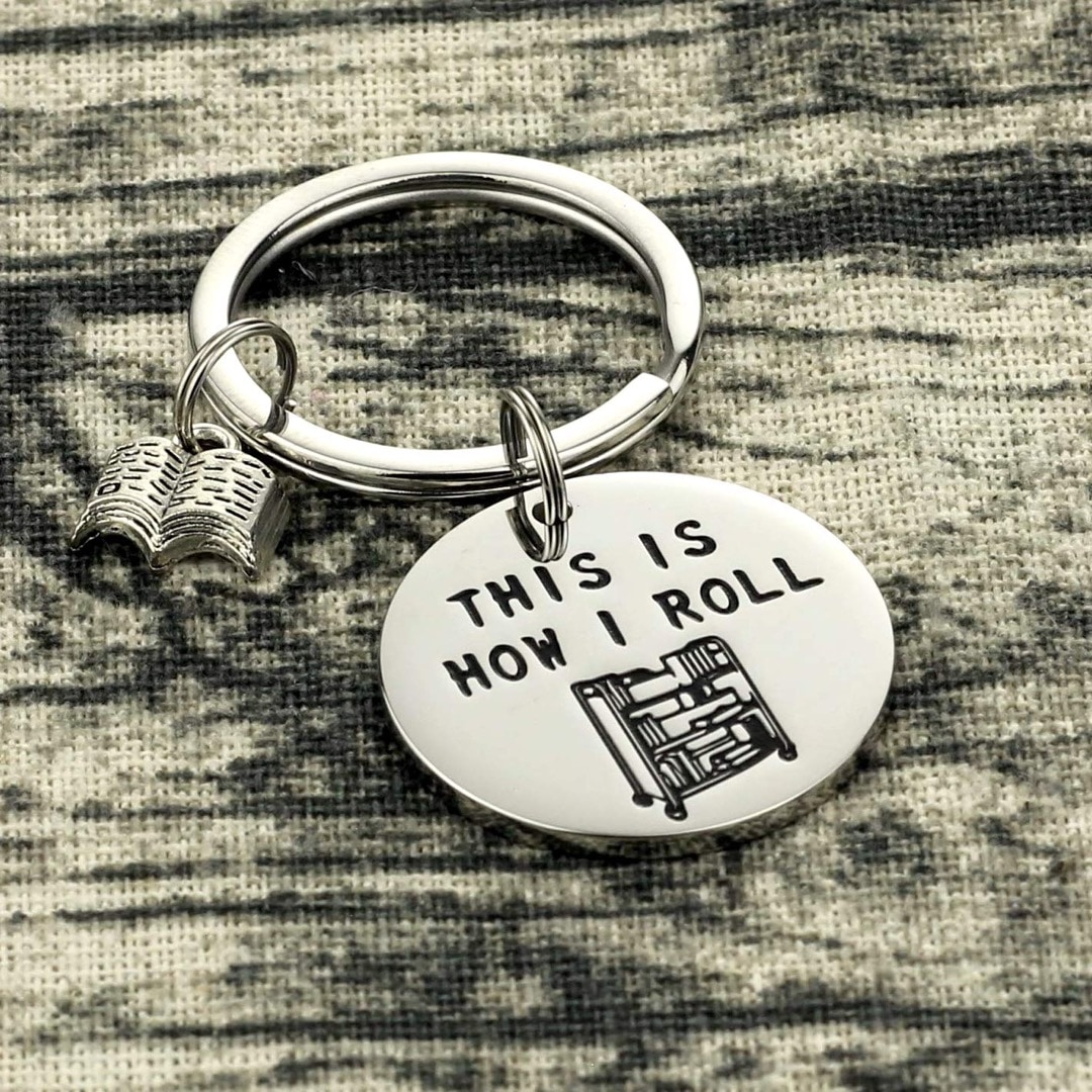 This is how I roll librarian keychain - best gifts