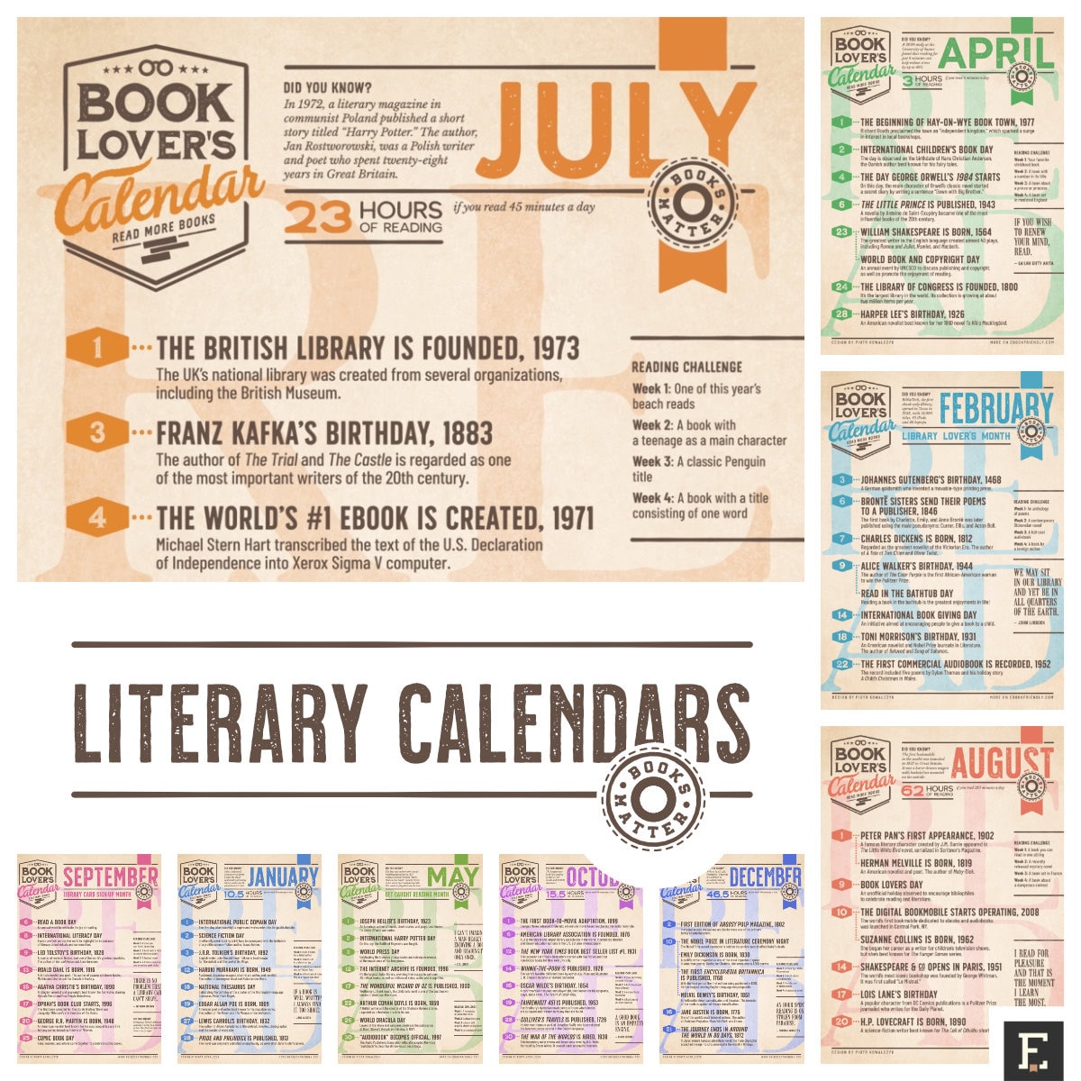 Ultimate literary calendar
