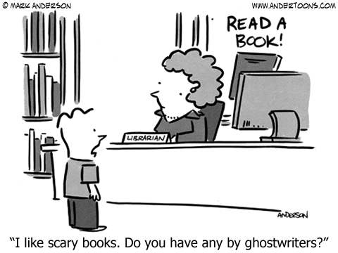 Andertoons by Mark Anderson - library cartoon scary books